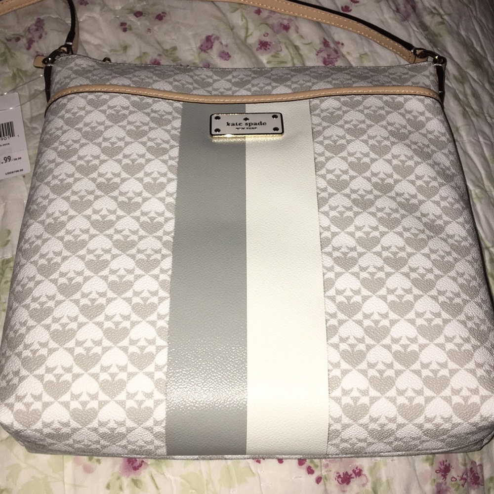 Kate Spade Gray and White Shoulder Bag